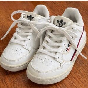 adidas Kids White Sneakers with Red Accent
